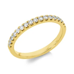 Halb-Memoire Ring aus 750 Gold Gelbgold 17 Brillanten 0,31ct TW-SI B:2,4mm