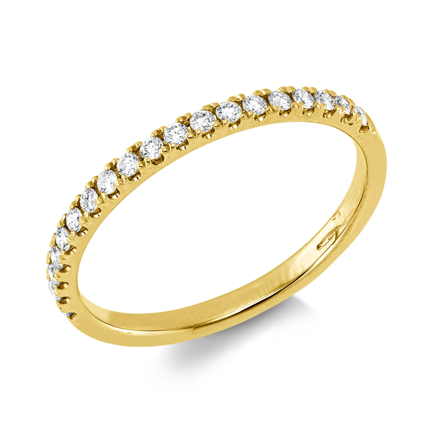 Halb-Memoire Ring aus 750 Gold Gelbgold 19 Brillanten 0,18ct TW-SI B:1,7mm