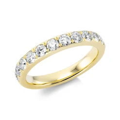 Halb-Memoire Ring aus 750 Gold Gelbgold 12 Brillanten 0,96ct TW-SI B:3,4mm