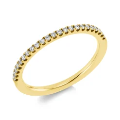 Halb-Memoire Ring aus 750 Gold Gelbgold 23 Brillanten 0,16ct TW-SI S:1,6mm