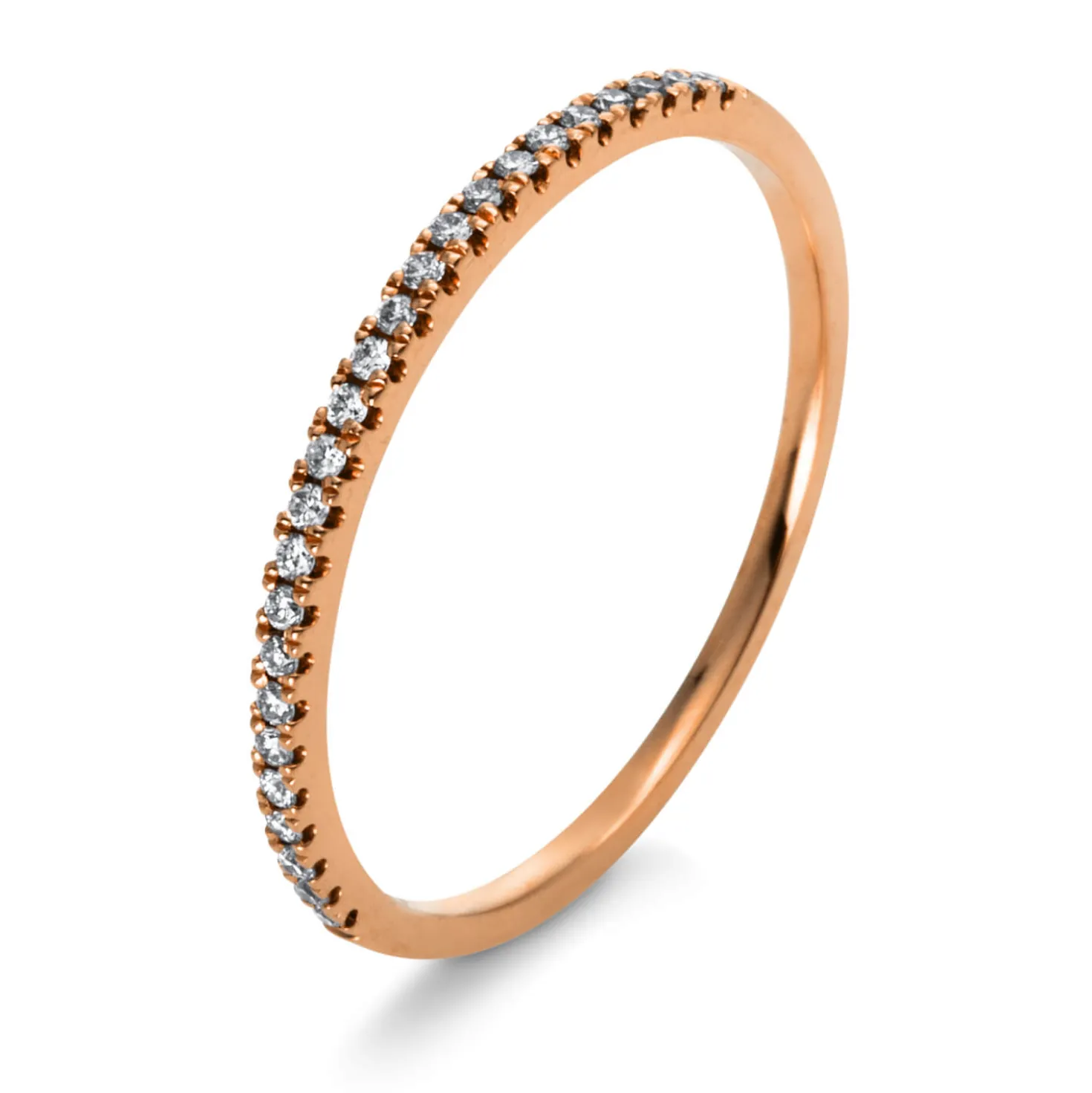 Halb-Memoire Ring aus 750 Gold Rotgold 25 Brillanten 0,1ct TW-SI B:1,3mm