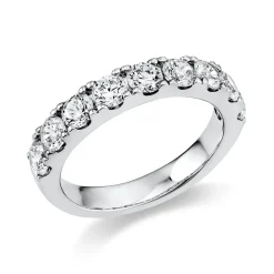 Halb-Memoire Ring aus 750 Gold Weißgold 9 Brillanten 1,5ct TW-SI B:3,6mm