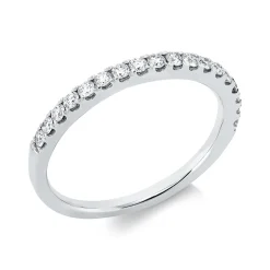 Halb-Memoire Ring aus 750 Gold Weißgold 18 Brillanten 0,33ct TW-SI B:2mm