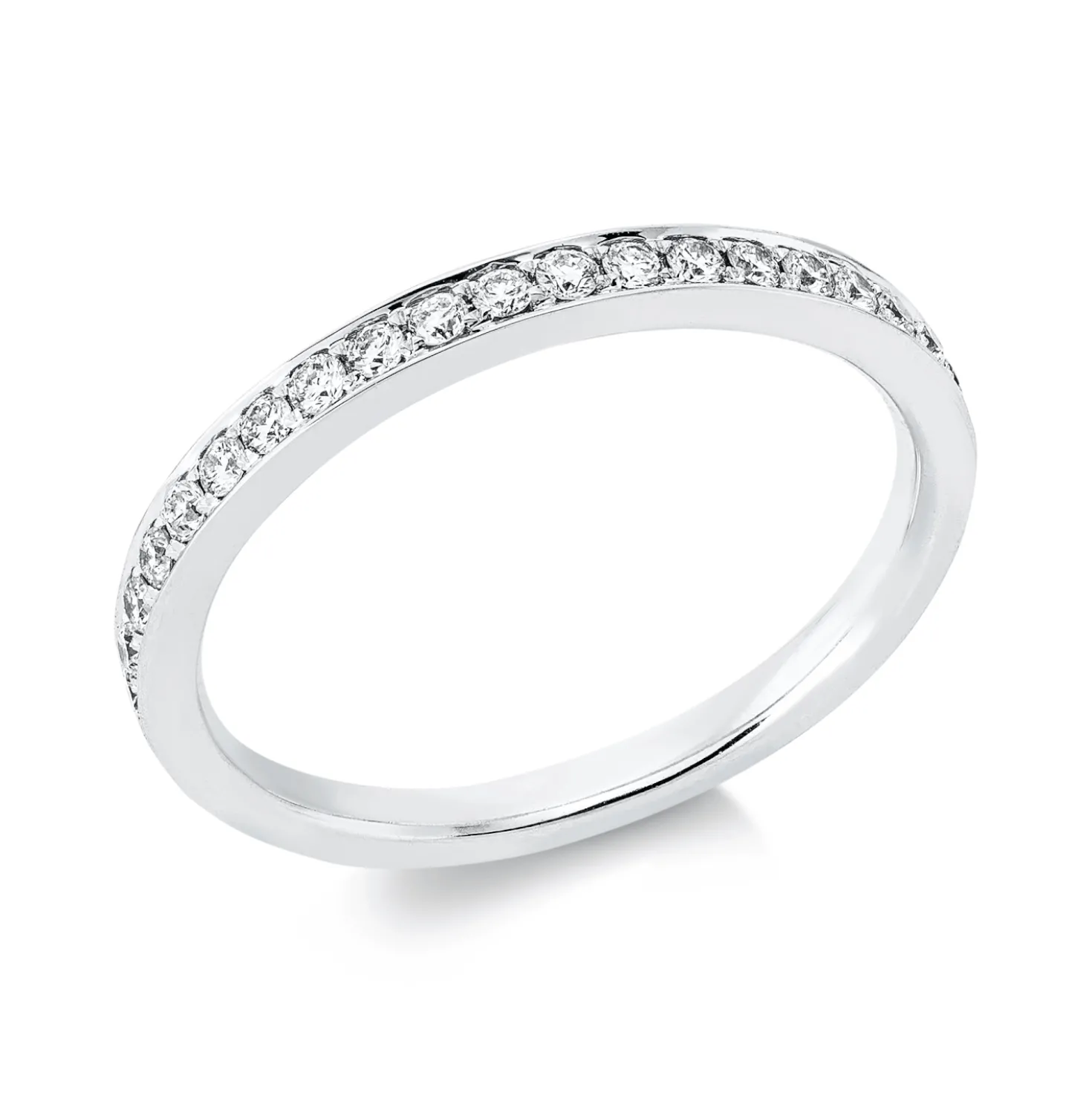 Halb-Memoire Ring aus 750 Gold Weißgold 20 Brillanten 0,24ct TW-SI B:2mm