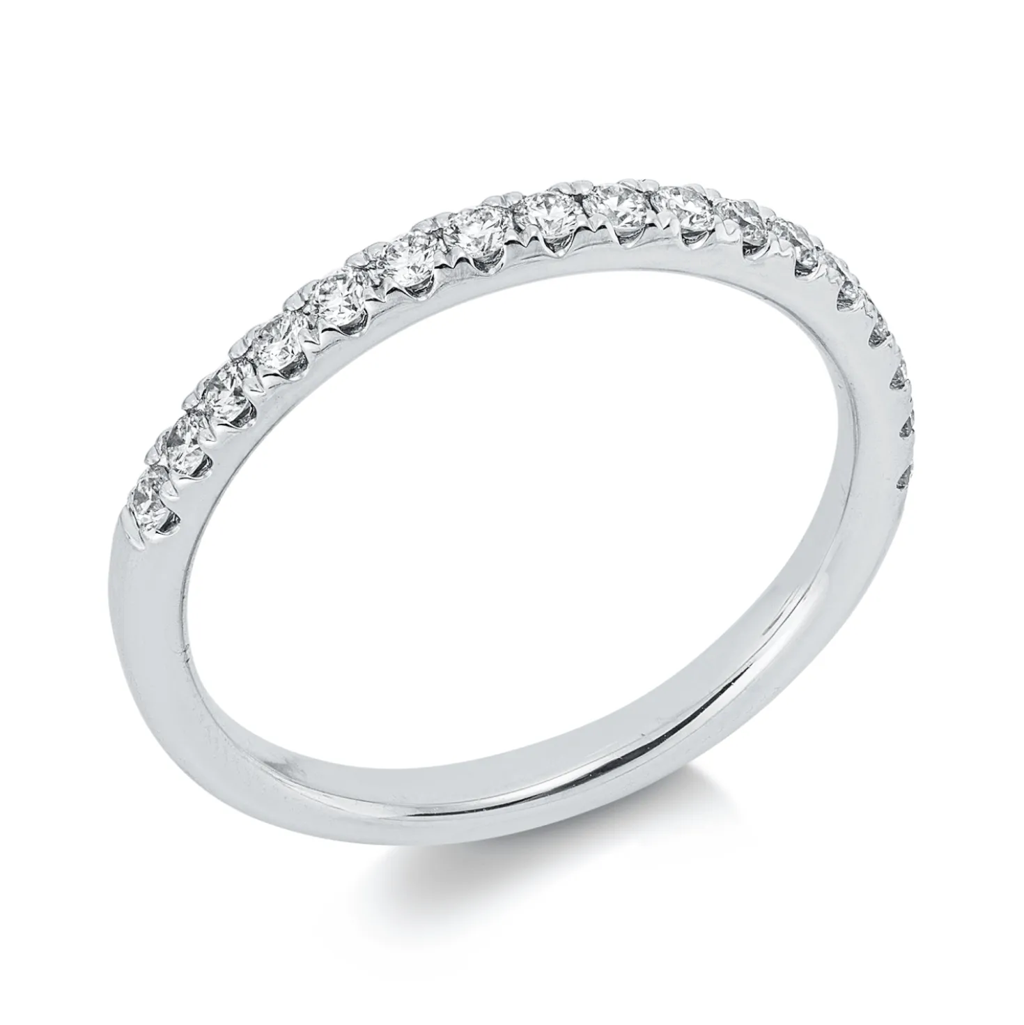 Halb-Memoire Ring aus 750 Gold Weißgold 17 Brillanten 0,31ct TW-SI B:2mm