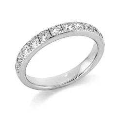 Halb-Memoire Ring aus 750 Gold Weißgold 12 Brillanten 1ct TW-SI B:3,4mm