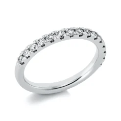 Halb-Memoire Ring aus 950 Platin 15 Brillanten 0,52ct TW-SI B:2,5mm
