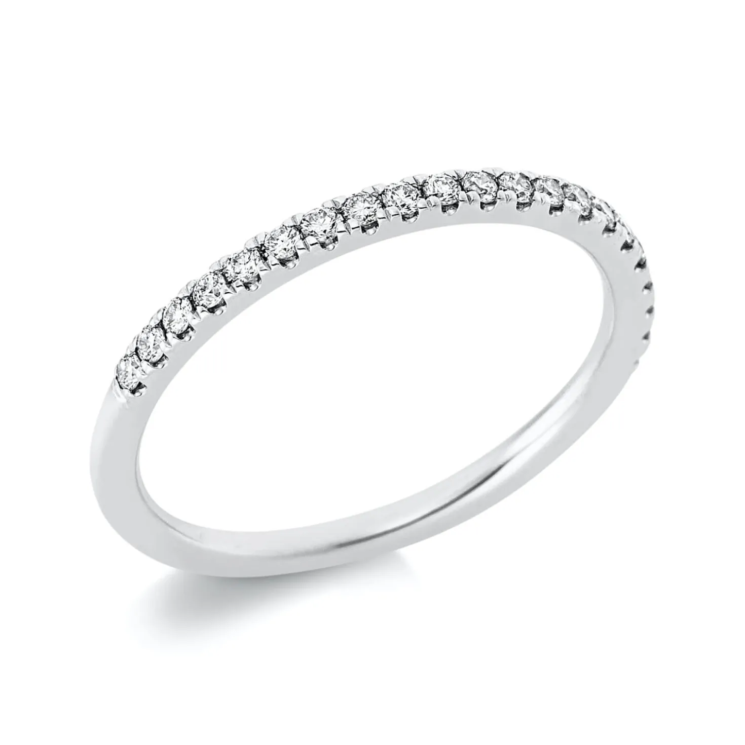 Halb-Memoire Ring aus 950 Platin 21 Brillanten 0,2ct TW-SI B:1,8mm