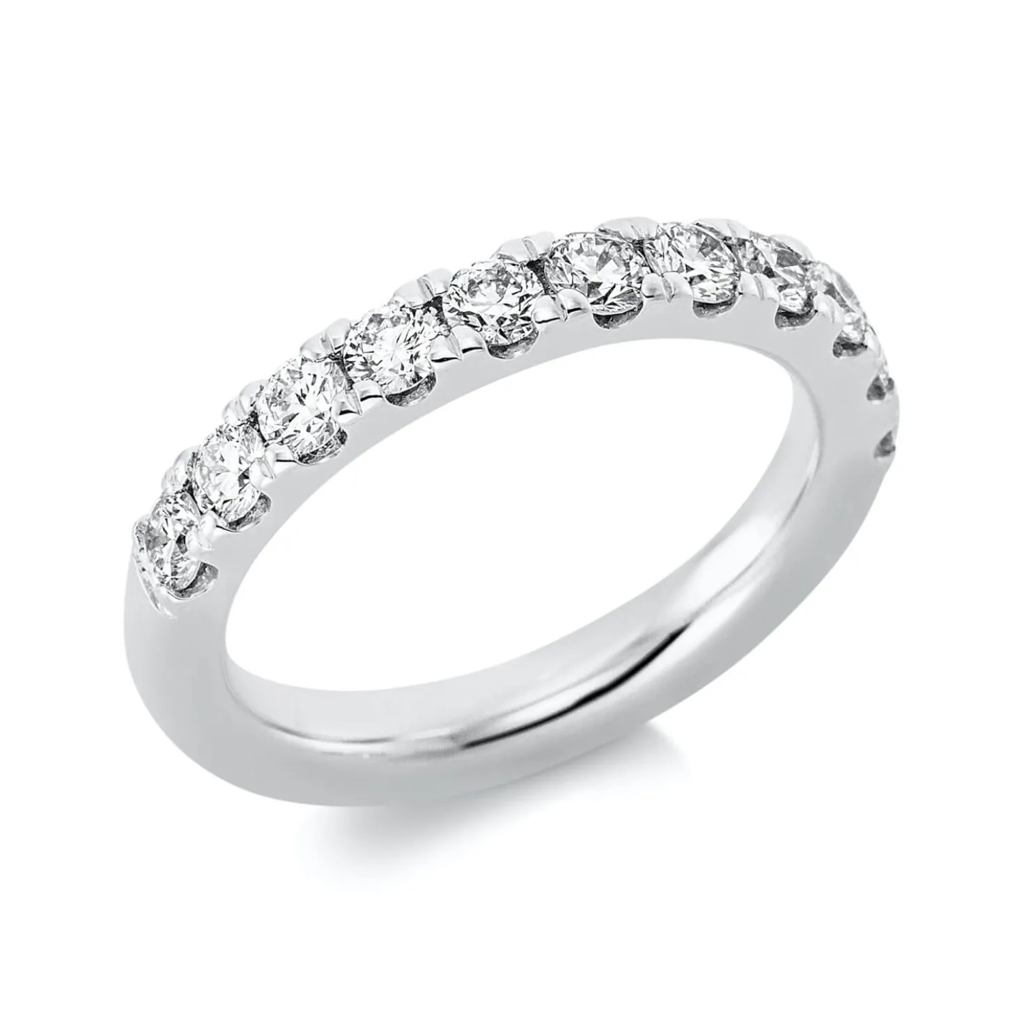 Halb-Memoire Ring aus 950 Platin 11 Brillanten 1,07ct TW-SI B:3,2mm