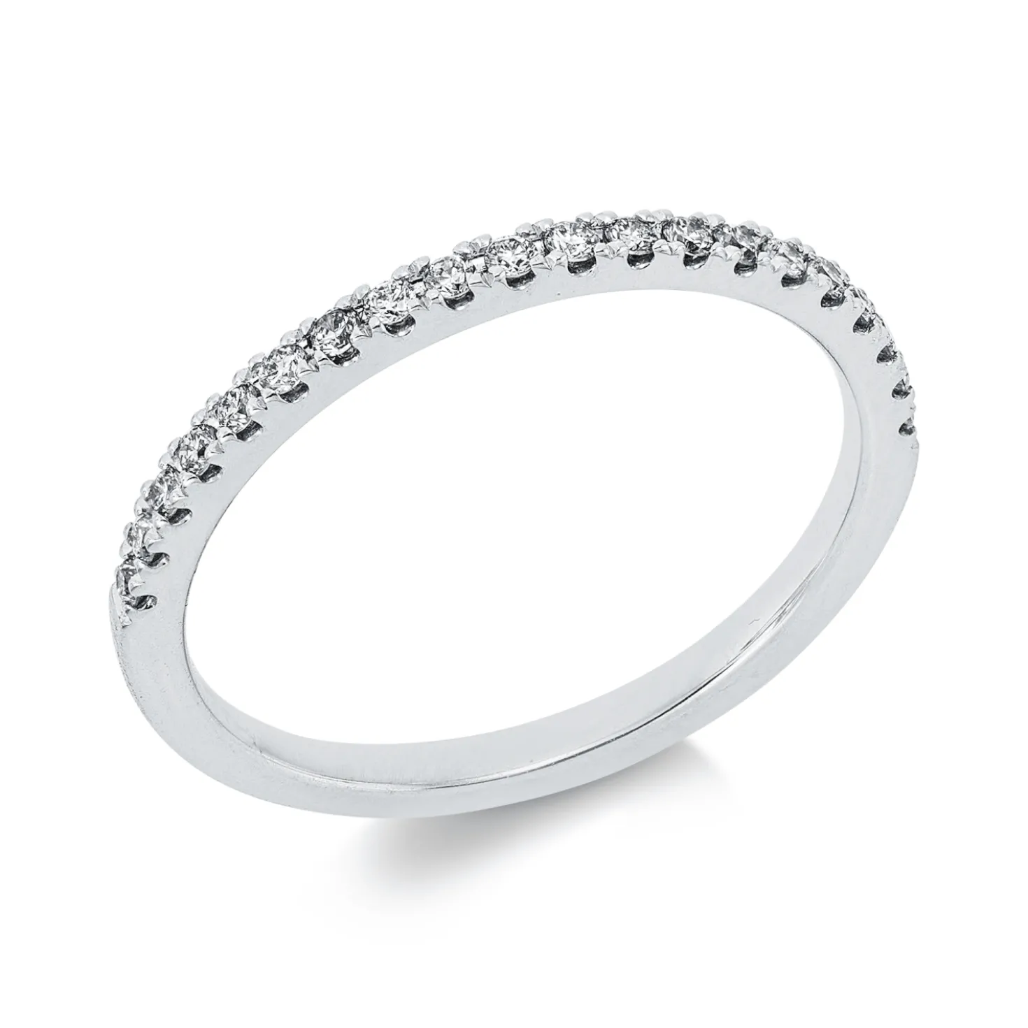Halb-Memoire Ring aus 750 Weißgold 20 Brillanten 0,18ct TLB-SI B:1,5mm