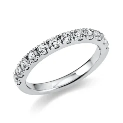 Halb-Memoire Ring aus 585 Weißgold 12 Brillanten 0,77ct TW-SI B:2,6mm