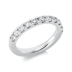 Halb-Memoire Ring aus 750 Weißgold 11 Brillanten 1,06ct TW-SI B:3,2mm