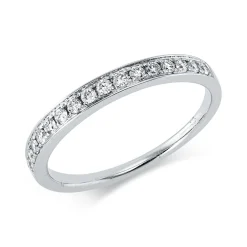 Halb-Memoire Ring aus 585 Weißgold 16 Brillanten 0,23ct TW-SI B:2,6mm