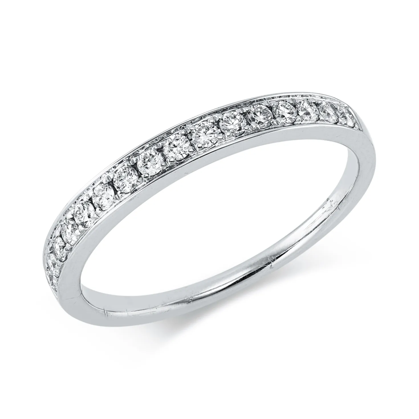 Halb-Memoire Ring aus 585 Weißgold 16 Brillanten 0,23ct TW-SI B:2,6mm