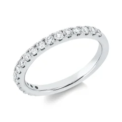 Halb-Memoire Ring aus 750 Weißgold 18 Brillanten 0,45ct TW-SI B:2,2mm