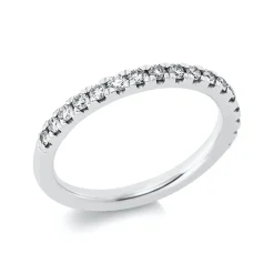Halb-Memoire Ring aus 585 Weißgold 17 Brillanten 0,39ct TW-SI B:2,3mm