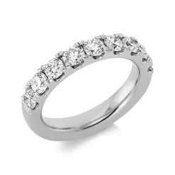 Halb-Memoire Ring aus 750 Weißgold 9 Brillanten 1,57ct TW-SI B:4,1mm