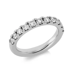 Halb-Memoire Ring aus 585 Weißgold 11 Brillanten 0,92ct TW-SI B:3,3mm