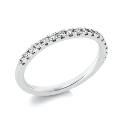 Halb-Memoire Ring aus 750 Weißgold 19 Brillanten 0,33ct TW-SI B:2,2mm