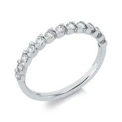 Halb-Memoire Ring aus 750 Weißgold 13 Brillanten 0,33ct TW-SI B:2,2mm
