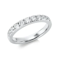 Halb-Memoire Ring aus 750 Weißgold 9 Brillanten 0,72ct TW-SI B:3,4mm