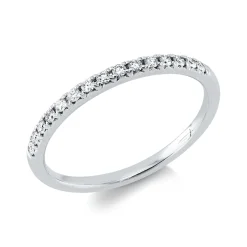 Halb-Memoire Ring aus 750 Weißgold 15 Brillanten 0,15ct TW-VSI/SI B:1,7mm