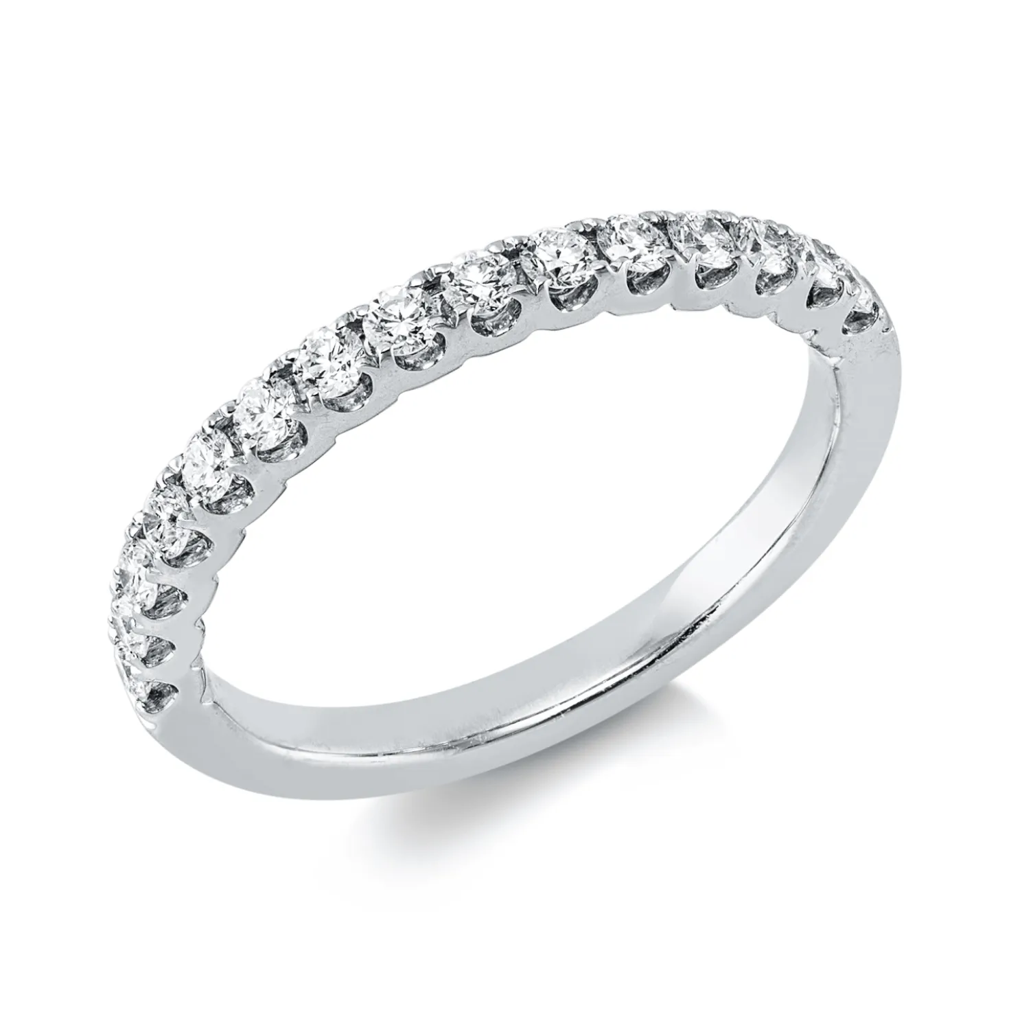Halb-Memoire Ring aus 750 Weißgold 15 Brillanten 0,32ct TW-VSI/SI B:2,1mm