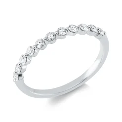 Halb-Memoire Ring aus 750 Weißgold 11 Brillanten 0,31ct TW-VSI/SI B:1,9mm
