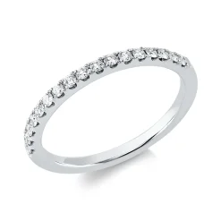 Halb-Memoire Ring aus 750 Weißgold 17 Brillanten 0,25ct TW-VSI/SI B:1,6mm