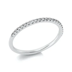 Halb-Memoire Ring schmal aus 950 Platin 23 Brillanten 0,15ct TW-SI B:1,7mm