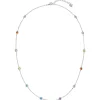 Halskette Ankerkette Collier aus 925 Silber rhodiniert 12 bunte Zirkonia 42-45cm