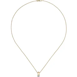 Halskette Collier Anhänger Brillant 0.05Ct W/P1 585 Gelbgold 43cm Goldcollier
