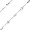Halskette Collier Ankerkette aus 585 Gold Weißgold 2 Topase Blautopase 42-45cm