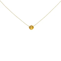Halskette Collier aus 750 Gold Gelbgold mit Citrin orange facettiert 45cm