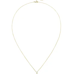 Halskette Collier aus 750 Gold Gelbgold mit 5 Diamanten 0,05 ct 45cm