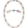 Halskette Collier aus Muschelkernperlen Ø 10mm Pastelltöne mehrfarbig 45cm