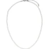 Halskette Collier aus Muschelkernperlen weiß Ø 4mm 45-50cm Halsschmuck klassisch