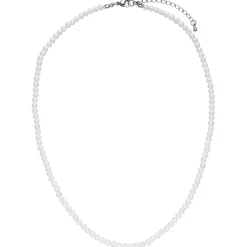 Halskette Collier aus Muschelkernperlen weiß Ø 4mm 45-50cm Halsschmuck klassisch