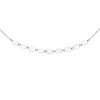 Halskette Collier aus 925 Silber rhodiniert spitzovale Plättchen 42-45cm Damen