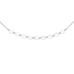 Halskette Collier aus 925 Silber rhodiniert spitzovale Plättchen 42-45cm Damen