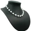 Halskette Collier Kugel-Kette aus Bergkristall mit Crack-Struktur weiß, 48cm