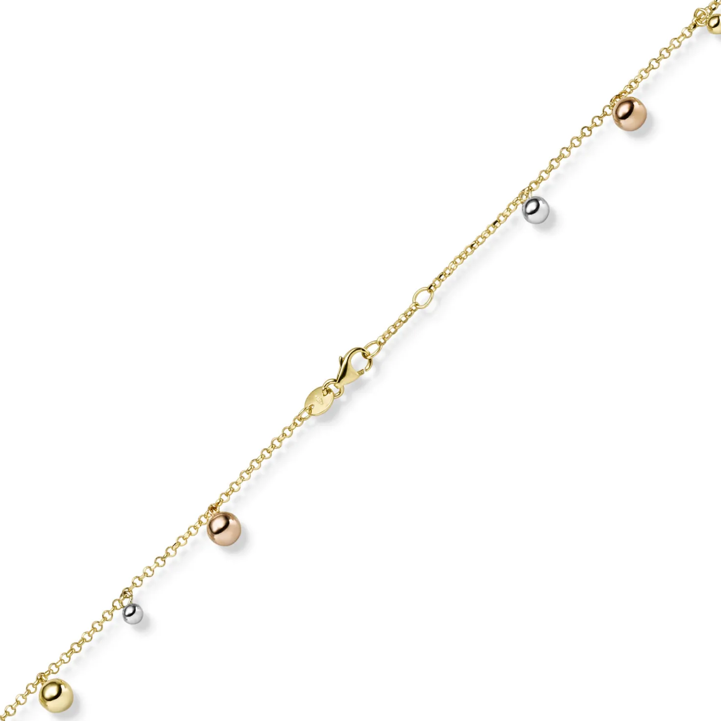 Halskette Collier Kugel Kügelchen 585 Gold Gelbgold Weißgold Rotgold 45cm