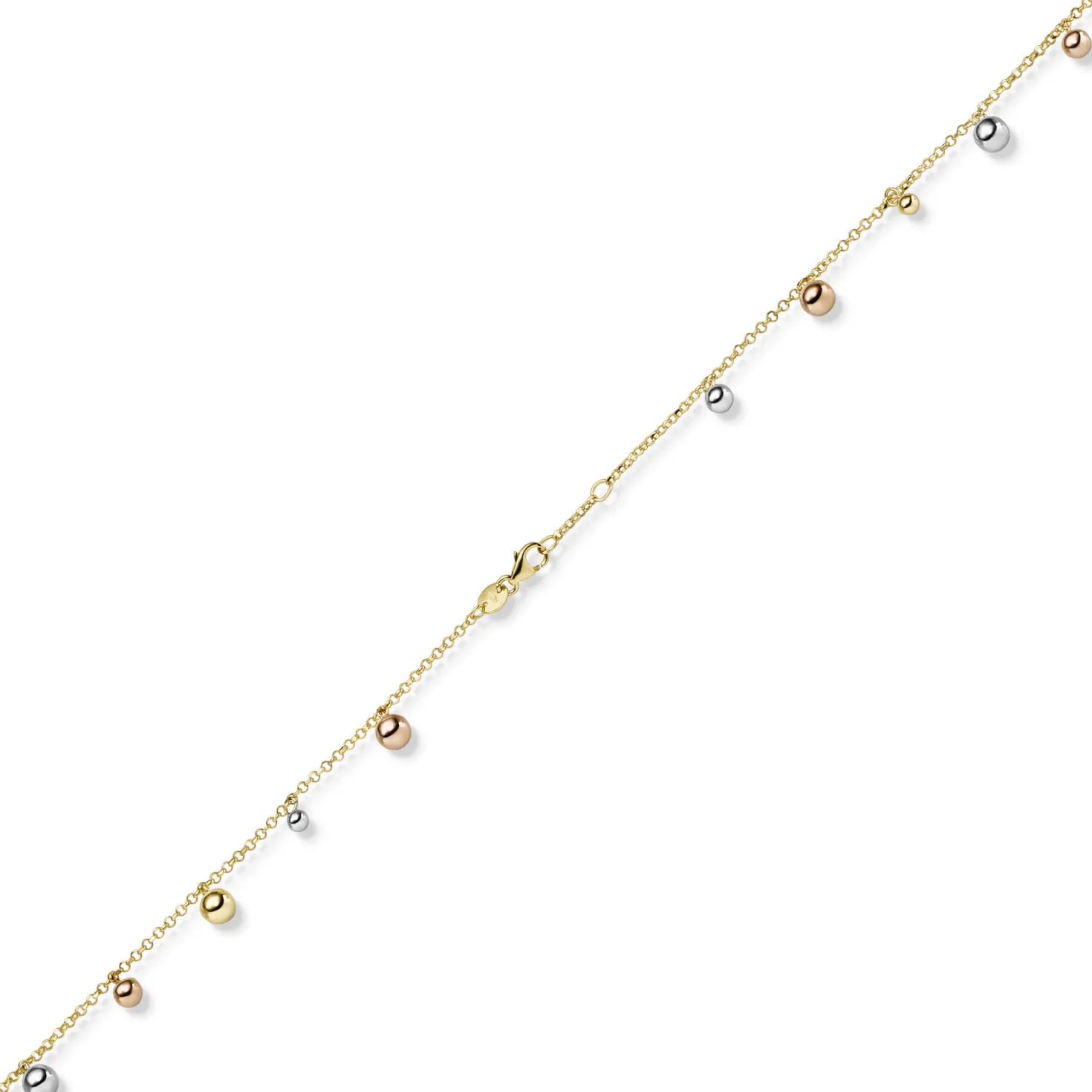 Halskette Collier Kugel Kügelchen 585 Gold Gelbgold Weißgold Rotgold 45cm
