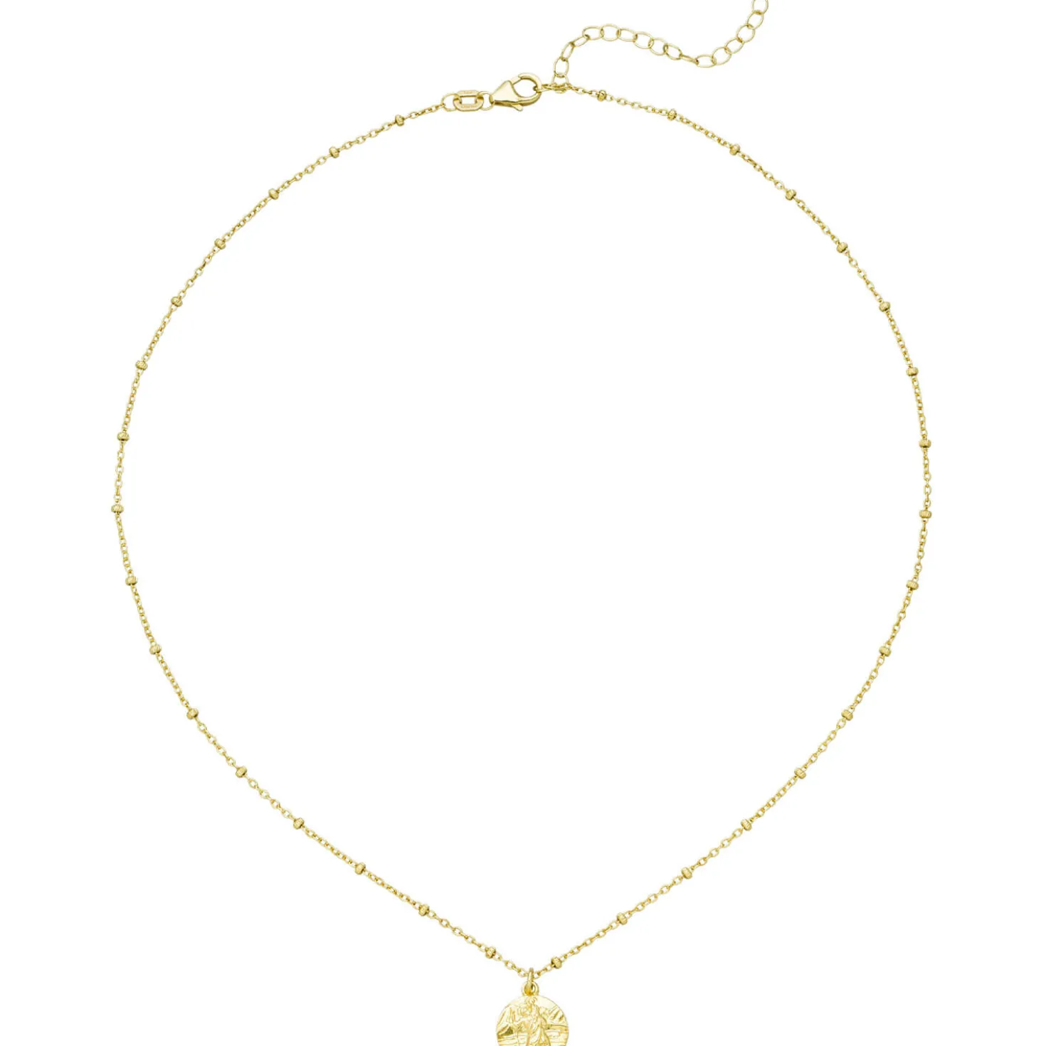 Halskette Collier mit Anhänger Christopherus 925 Silber gold vergoldet 43cm