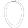Halskette Collier 2-reihig aus 925 Silber Sterlingsilber rhodiniert 40-45cm