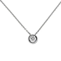Halskette Collier Solitär Brillant-Anhänger 0,50 Ct 7,7mm 585 Weißgold 45cm