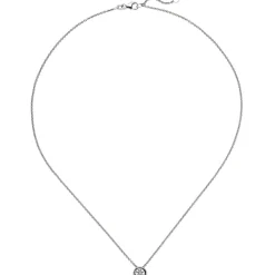 Halskette Collier Solitär Brillant-Anhänger 0,50 Ct 7,7mm 585 Weißgold 45cm