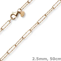Halskette Collier Weit-Ankerkette aus 585 Gold Rotgold strukturiert 50cm