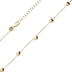 Halskette Halsschmuck Collier mit 9 Herzen aus 585 Gold Gelbgold 42-45cm