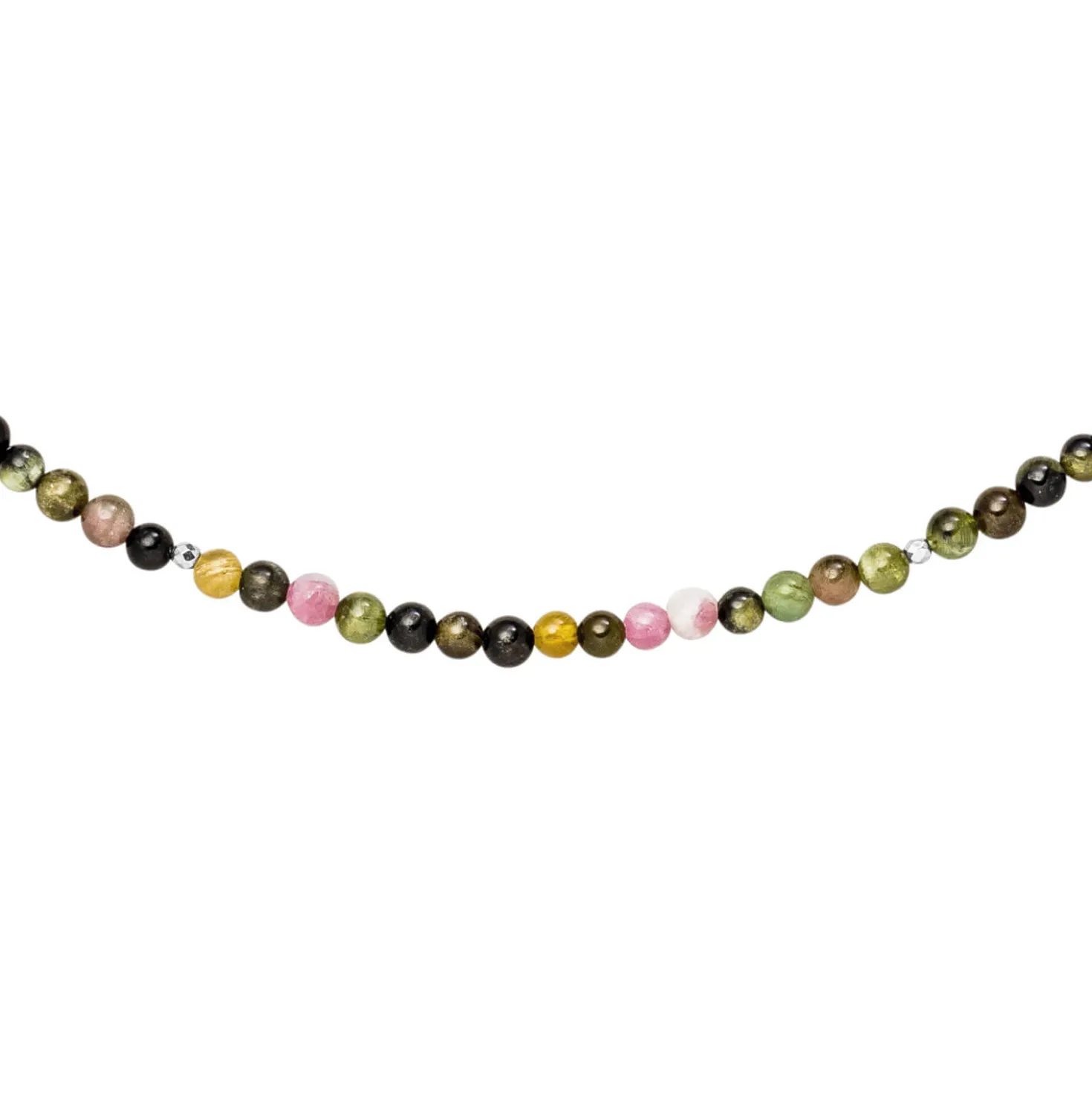 Halskette Kette aus Turmalin und Hämatin 45cm Edelsteinkette multicolor